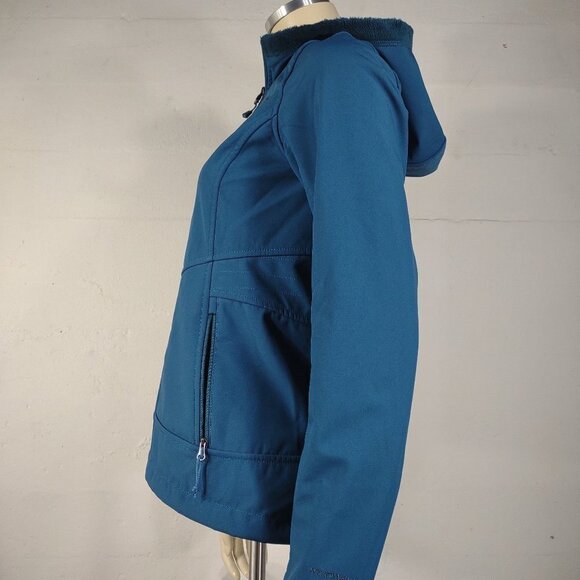 The North Face teal peacock blue full zip plush fleece Windwall jacket ladies XS - Picture 6 of 10